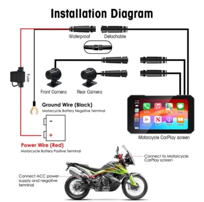 LIGHTSHOW LSMCP/AA 5″ MOTORCYCLE DISPLAY W/ WIRELESS CAR PLAY & AA WATERPROOF - Image 8